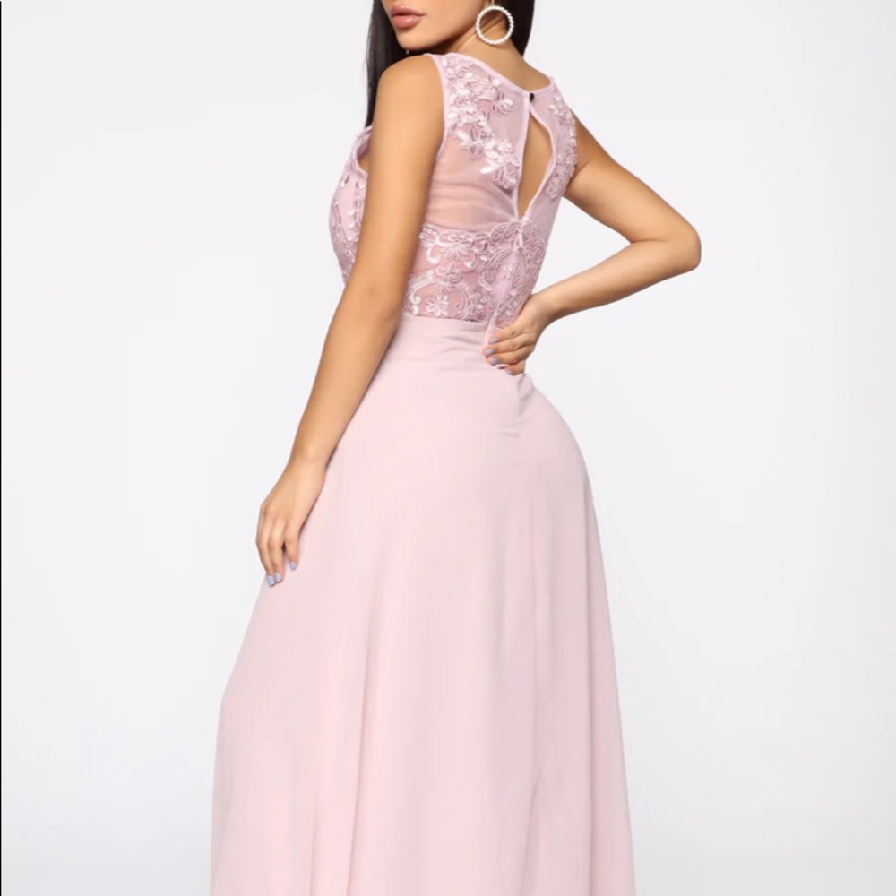 Fashionnova dusty pink gown
